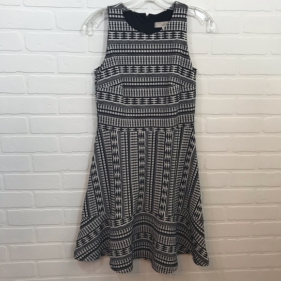 LOFT Dresses & Skirts - NWT LOFT Fit & Flare Dress Sz 2 Black White